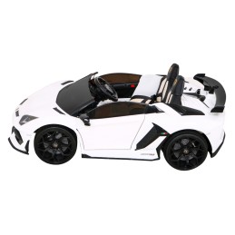 Lamborghini SVJ DRIFT dla 2 dzieci Biały + Funkcja driftu + Pilot