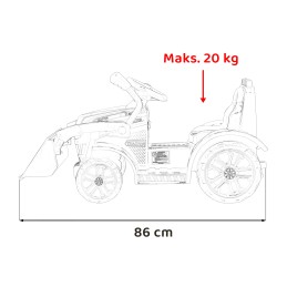 Traktor Spychacz G320 dla najmłodszych dzieci Żółty + Ruchoma łyżka + Melodie + Klakson + Światła LED