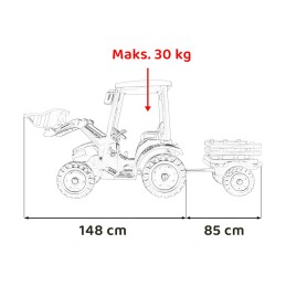 Pojazd MEGA Traktor D68 Z Przyczepką Niebieski