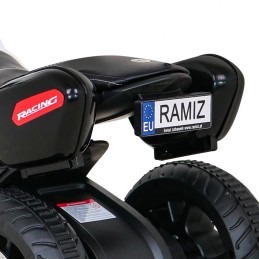 Motorek Fast Tourist na akumulator dla dzieci Biały + Audio + Światła + Ekoskóra