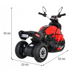 Motorek Fast Tourist na akumulator dla dzieci Czerwony + Audio + Światła + Ekoskóra