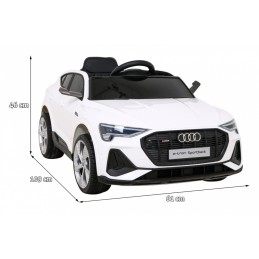 Audi E-Tron Sportback dla dzieci Biały + Pilot + Napęd 4x4 + Wolny Start + Radio MP3 + LED