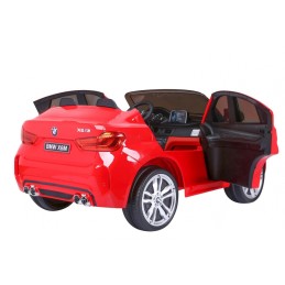 BMW X6M XXL dla 2 dzieci Czerwony SUV + Pilot + Ekoskóra