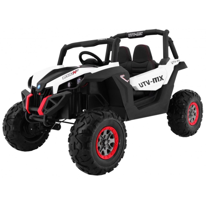 Buggy SuperStar dla dzieci Biały + MP4 + Napęd 4x4 + Pilot + Bagażnik + LED + Blokada drzwi