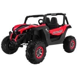 Buggy SuperStar dla dzieci Czerwony + MP4 + Napęd 4x4 + Pilot + Bagażnik + LED + Blokada drzwi
