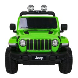 Jeep Wrangler Rubicon na akumulator dla dzieci Zielony + Pilot + Radio MP3 LED + Koła EVA