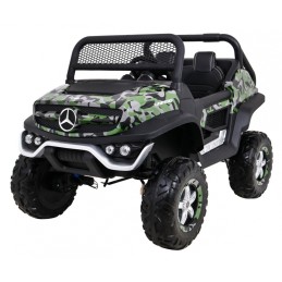Mercedes Benz Unimog dla dzieci Lakier Moro + Napęd 4x4 + Pilot + Bagażnik + Wolny Start + Radio MP3 + LED