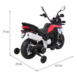 Motor BMW F850 GS na akumulator dla dzieci Czerwony + Kółka pomocnicze + Audio LED + Wolny Start + EVA