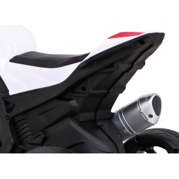 Motor BMW HP4 na akumulator dla dzieci Czerwony + 3 Koła + LED + MP3 USB + Ekoskóra