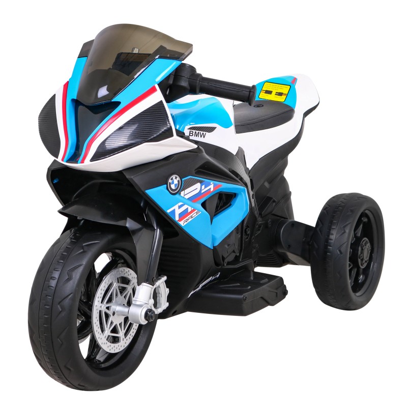 Motor BMW HP4 na akumulator dla dzieci Niebieski + 3 Koła + LED + MP3 USB + Ekoskóra
