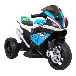 Motor BMW HP4 na akumulator dla dzieci Niebieski + 3 Koła + LED + MP3 USB + Ekoskóra
