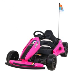 Gokart Speed 7 Drift King na akumulator dla dzieci Różowy + Funkcja driftu + Sportowe siedzenie + 2 Prędkości + EVA