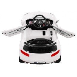 Autko Turbo-S na akumulator dla dzieci Biały + Pilot + Wolny Start + Koła EVA + Radio MP3