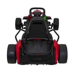 Gokart Fast 3 Drift na akumulator dla dzieci Czerwony + Funkcja driftu + Silniki 2x150W + Radio LED + Pasy