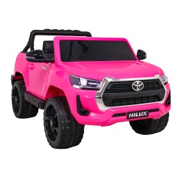 Toyota Hilux na akumulator dla dzieci, Różowy Pickup + Napęd 4x4 + Pilot
