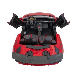 Auto Lamborghini Aventador SV na akumulator dla 2 dzieci Czerwony + Pilot 2,4 GHz + Pianka EVA + Audio LED