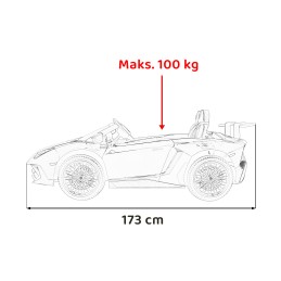 Lamborghini Aventador SV na akumulator dla 2 dzieci Czerwony + Silnik bezszczotkowy + Pompowane koła + Audio LED