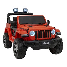 Jeep Wrangler Rubicon na akumulator dla dzieci Pomarańczowy + Pilot + Radio MP3 LED + Koła EVA