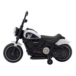 Motorek Chopper FASTER na akumulator dla dzieci Biały + Radio FM + Panel audio + LED