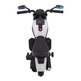 Motorek Chopper FASTER na akumulator dla dzieci Biały + Radio FM + Panel audio + LED