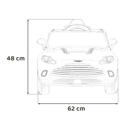 Aston Martin DBX na akumulator dla dzieci Biały + Pilot + EVA + Pasy + Wolny Start + Audio LED