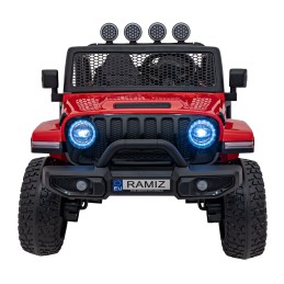 Auto terenowe OFF-ROAD 3.0 dla dzieci Czerwony + Pilot + Wolny Start + Pasy + Audio LED