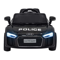 Audi R8 Policja na akumulator dla dzieci + Pilot + EVA + Wolny Start + MP3 LED