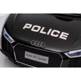 Audi R8 Policja na akumulator dla dzieci + Pilot + EVA + Wolny Start + MP3 LED