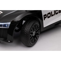 Audi R8 Policja na akumulator dla dzieci + Pilot + EVA + Wolny Start + MP3 LED